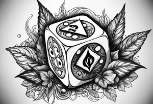 weed dice and 772 tattoo idea