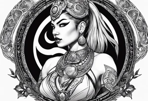 Mortal kombat woman with ornament a round her like sampagitajay tattoo idea