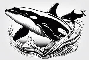 Orca outline only no shading tattoo idea
