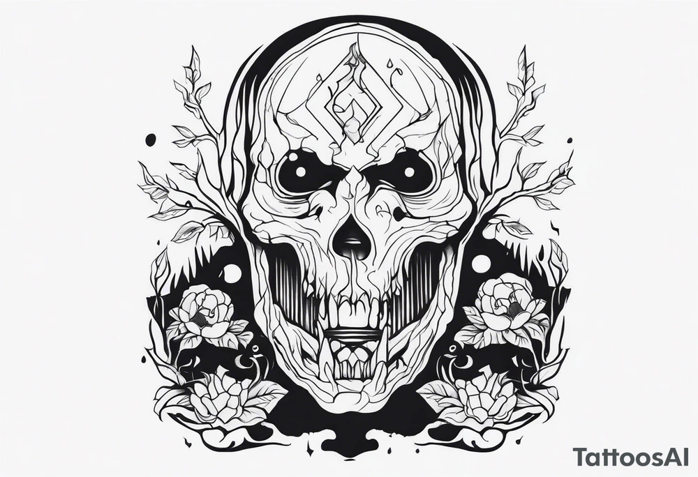 Horror theme sleeve tattoo idea