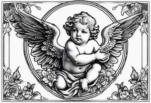 Cherub flying renaissance tattoo idea