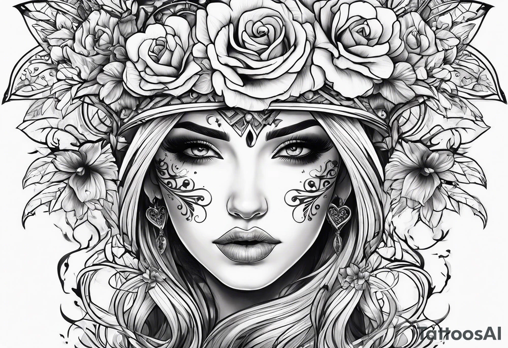 Girl falls in love with death tattoo idea