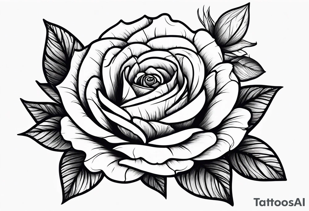 wilderness with roses as sun tattoo idea
