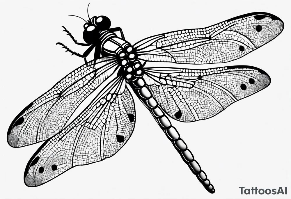 Dragonfly with name Okah and Heather tattoo idea