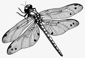 Dragonfly with name Okah and Heather tattoo idea