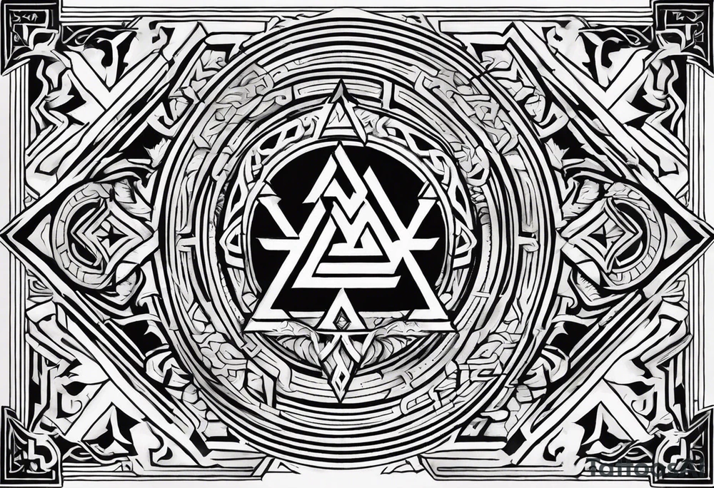 Valhalla
Sword shield valknut axe tattoo idea