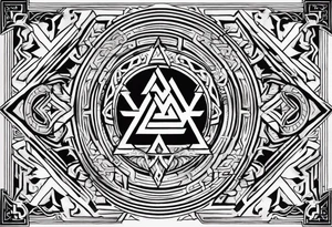 Valhalla 
Sword shield valknut  axe tattoo idea