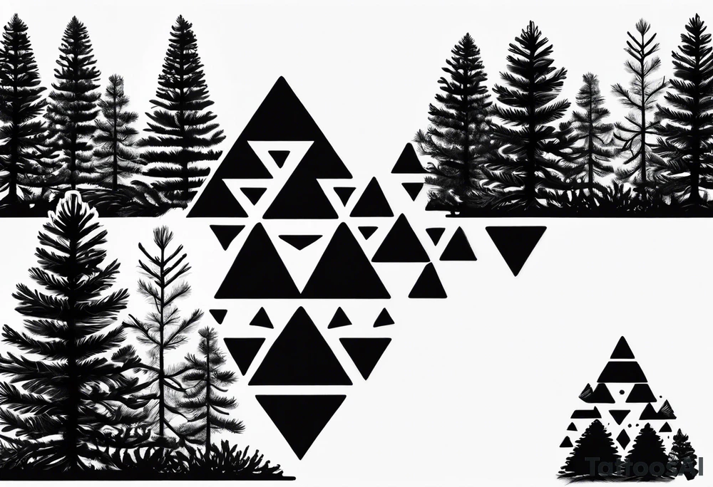 Small
Solo Pine tree
Pinecone
Triangle shape

Silhouette tattoo idea