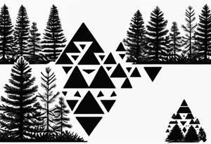 Small
Solo Pine tree
Pinecone
Triangle shape

Silhouette tattoo idea