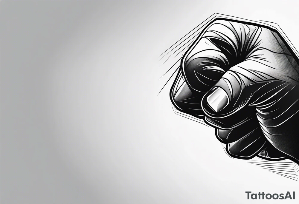 A clenched fist on the back using negative space techniques tattoo idea A clenched fist on the back using negative space techniques tattoo idea