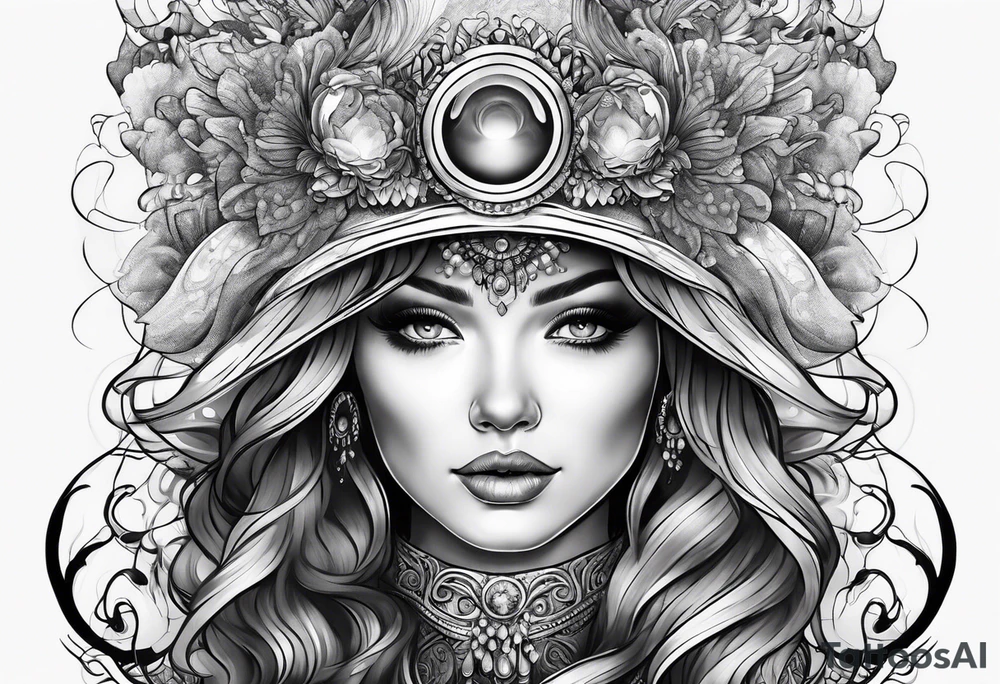 jellyfish woman tattoo idea