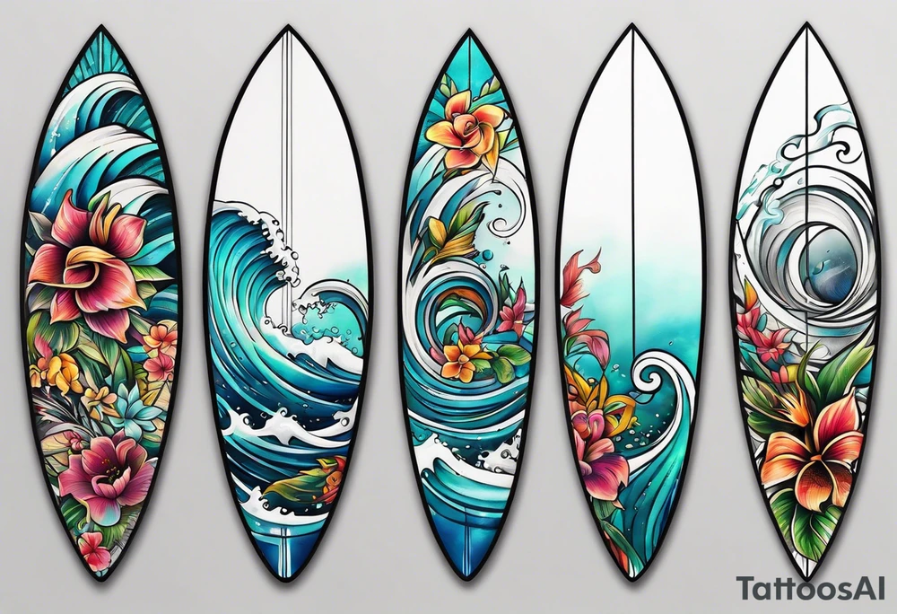 Surfboard tattoo idea