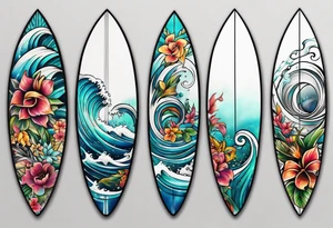Surfboard tattoo idea