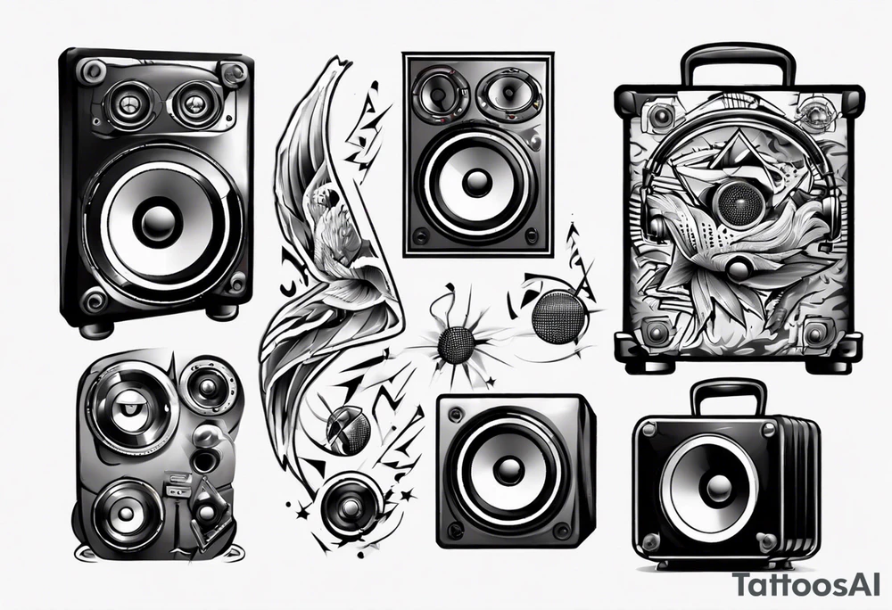 speaker music dj tattoo idea