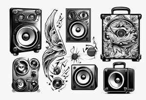 speaker music dj tattoo idea