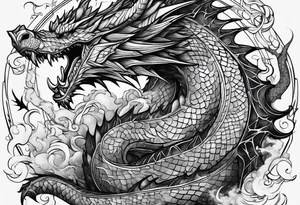 a book with pages falling out that turn into dragons tattoo idea