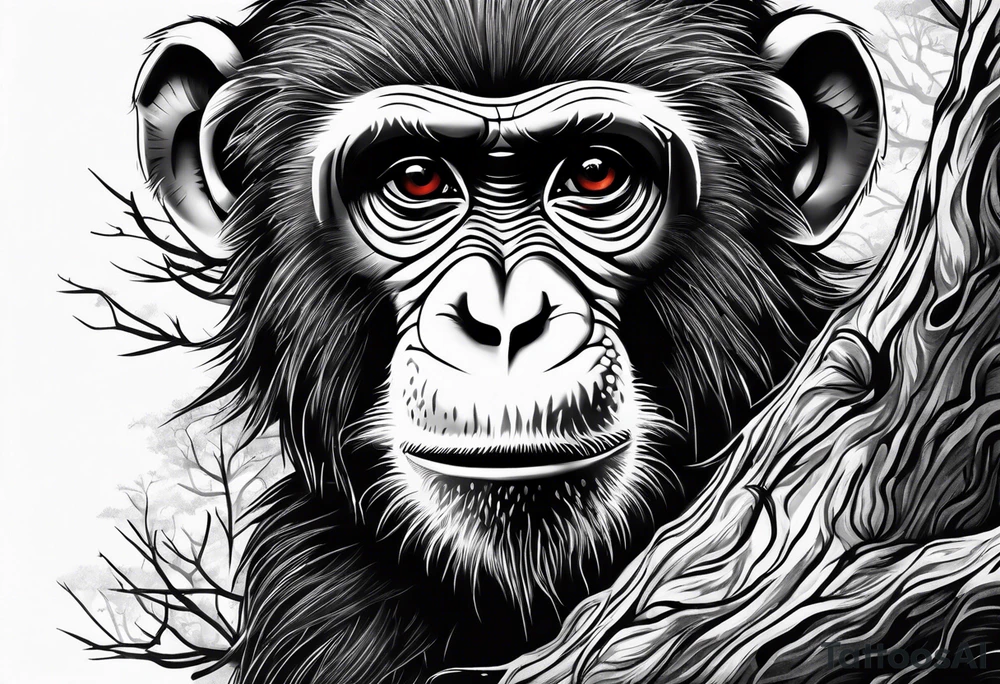 monkey in a tree tattoo idea