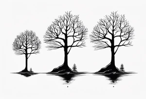 Three small trees together by the roots tattoo idea