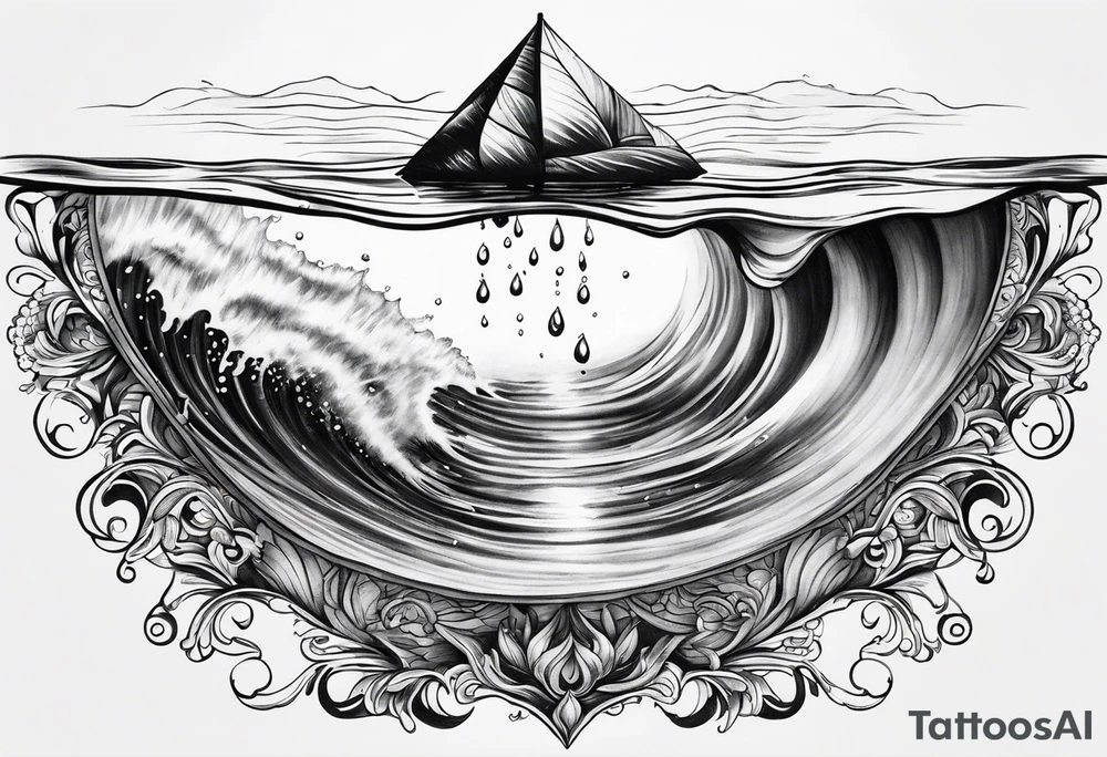 water drop falling into ocean tattoo idea