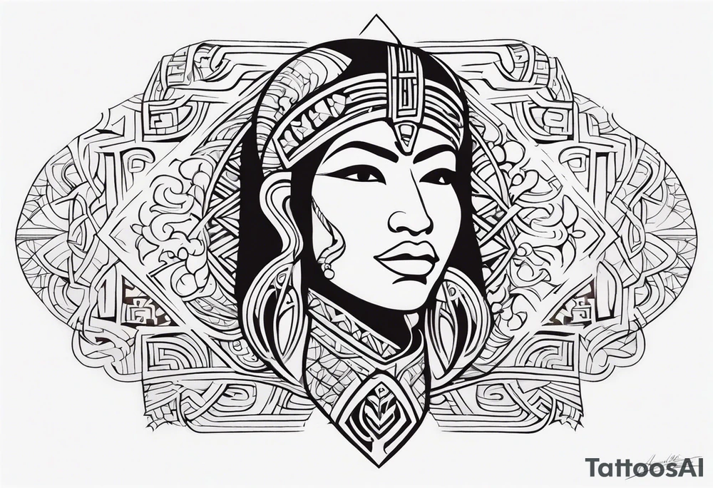 Polynesian neck to chin tattoo tattoo idea