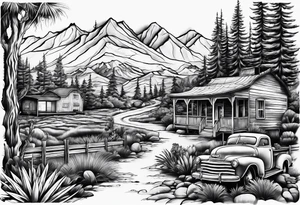 Tattoo idea for a memory of a roadtrip through California showed on a Map tattoo idea