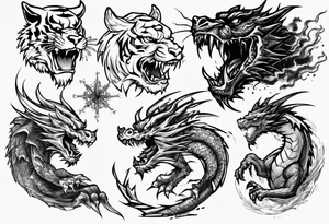 a war between tiger and dragon tattoo idea