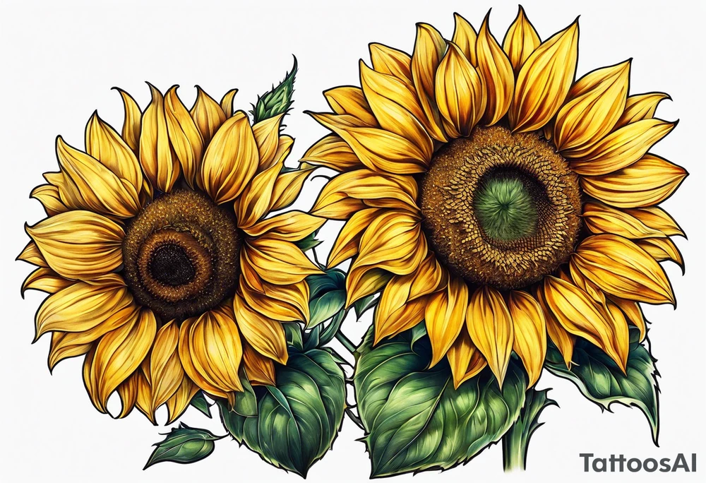 a sunflower tattoo idea