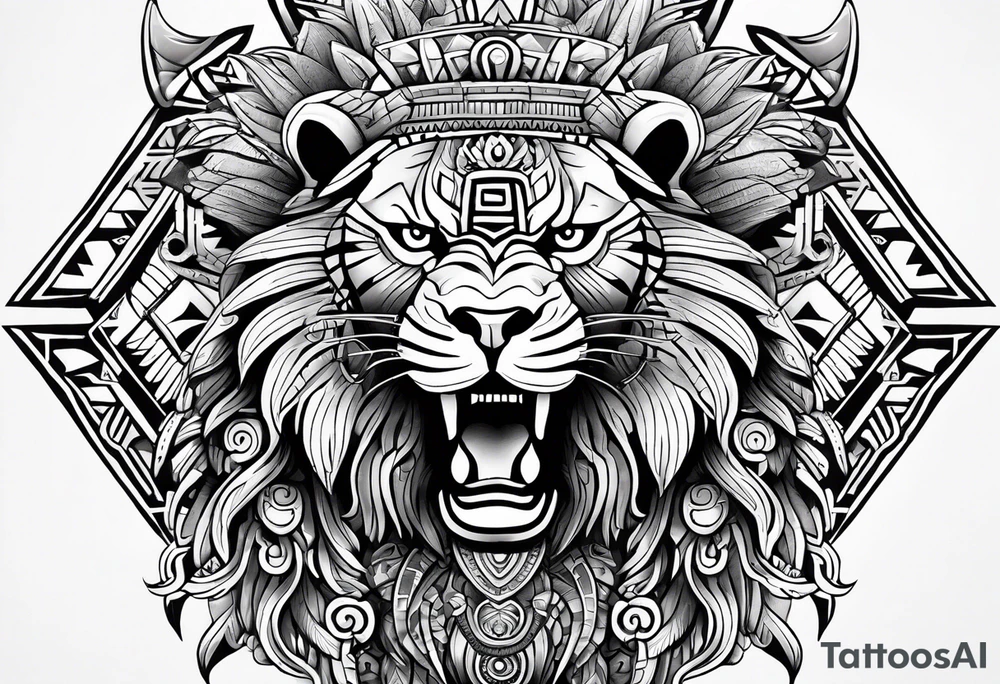 Aztec animal tattoo idea
