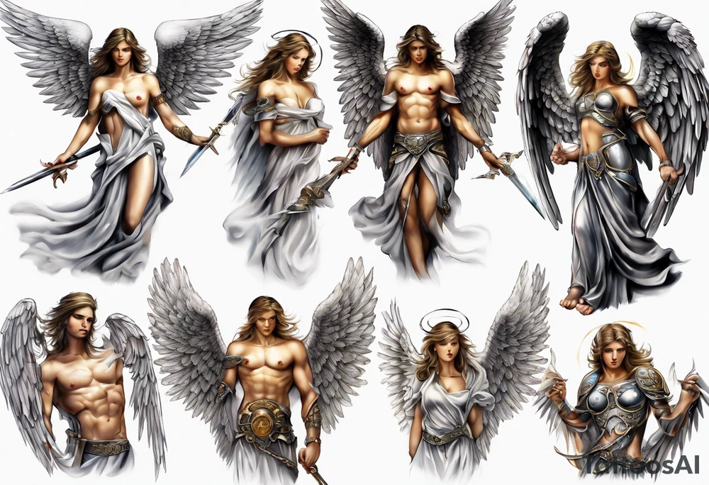 Warrior Angel picture tattoo idea