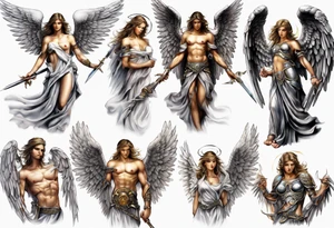 Warrior Angel picture tattoo idea