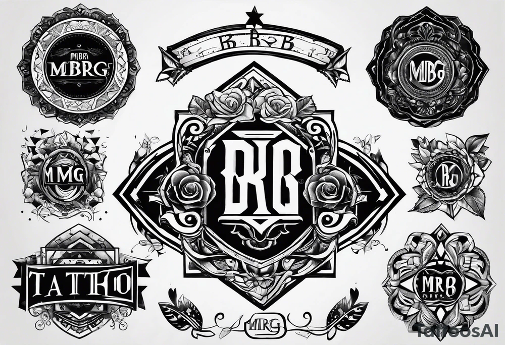 logo-type tattoo word "MRBG" tattoo idea