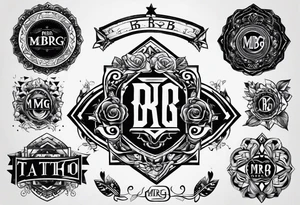 logo-type tattoo word "MRBG" tattoo idea