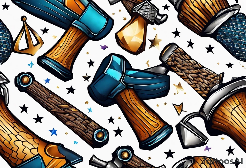 Hammer and nail tattoo idea