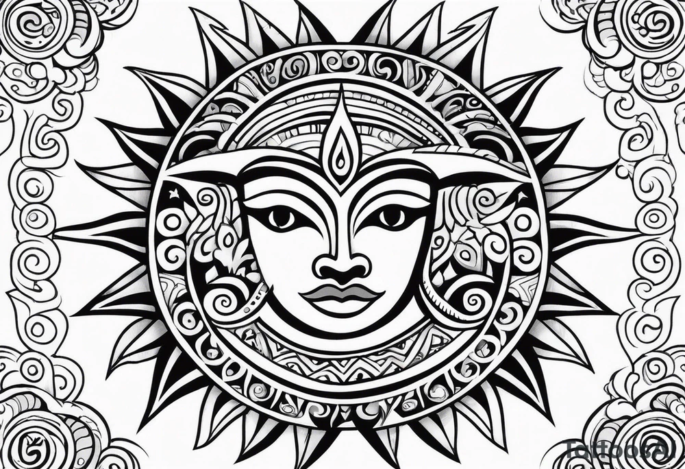 sun and freedom maori tattoo idea