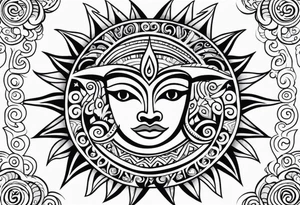 sun and freedom maori tattoo idea