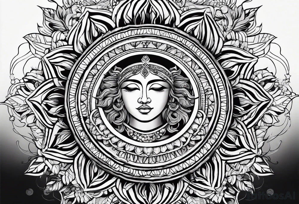 line sun tattoo idea