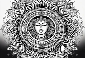line sun tattoo idea