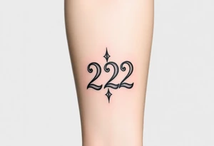 Number 222 tattoo idea