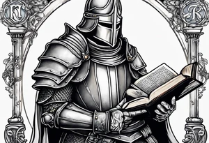 a knight holding the bible tattoo idea
