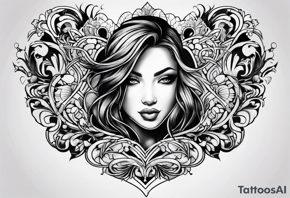 The word Mia in a heart tattoo idea