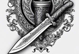 Feminine dagger with a snake around it. Tattoo should be twice as long as wide tattoo idea