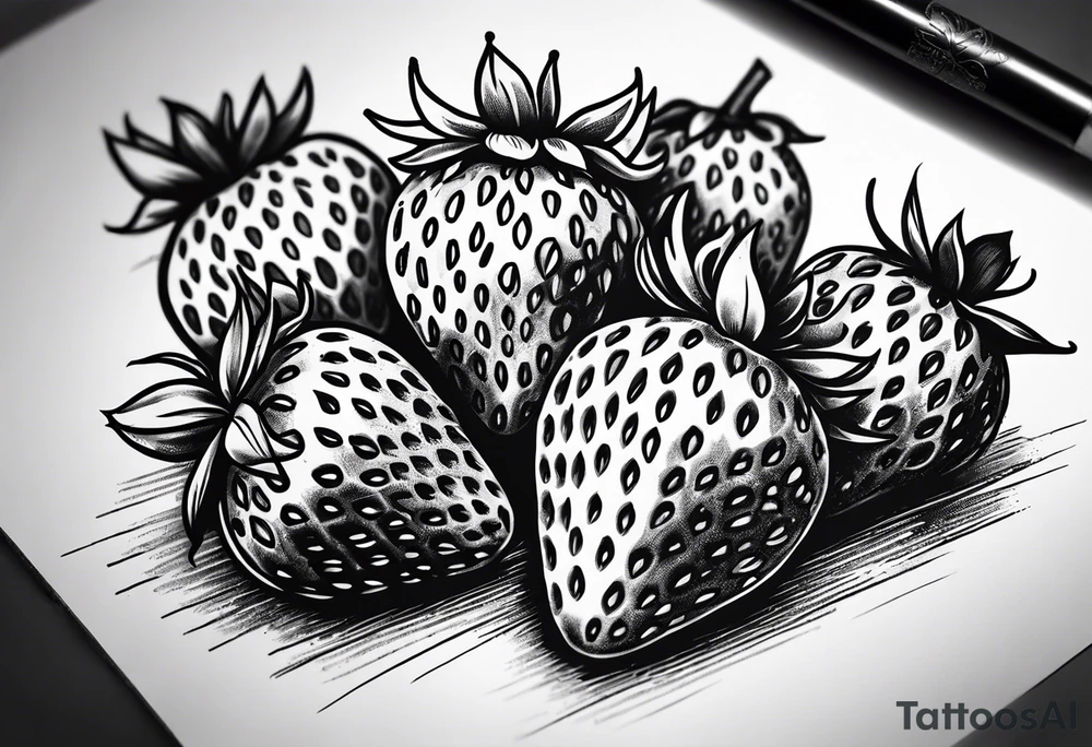 drawing Strawberry tattoo idea