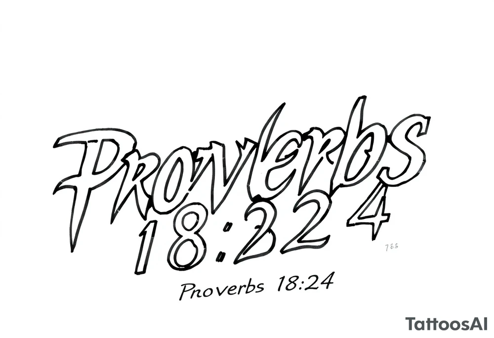 76 2323 proverbs 18:24 written out in gang font tattoo idea