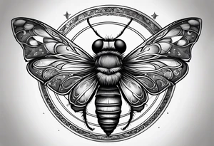 A fly top view and a crescent moon tattoo idea