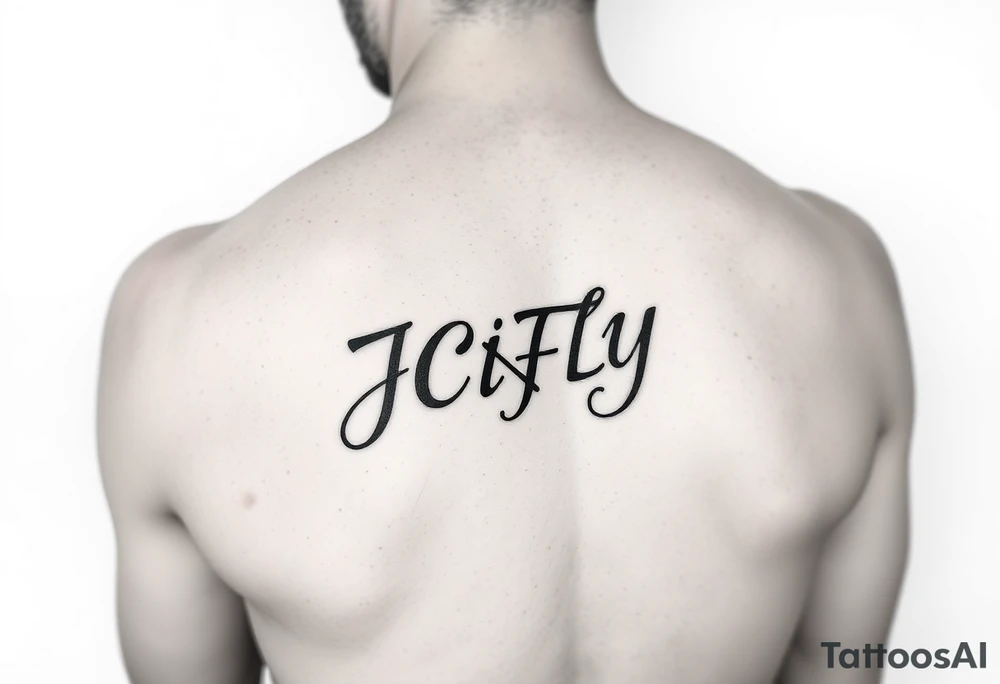 A small tattoo to go on my inner forearm with the letters JCIFLY,  somewhat cursive or script fonts that incorporate the infinity symbol Shape tattoo idea