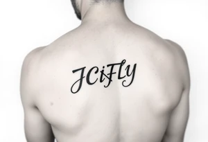 A small tattoo to go on my inner forearm with the letters JCIFLY,  somewhat cursive or script fonts that incorporate the infinity symbol Shape tattoo idea