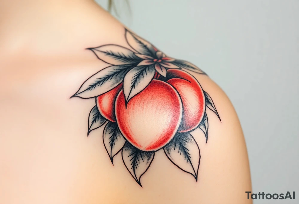 Peaches on teee tattoo idea