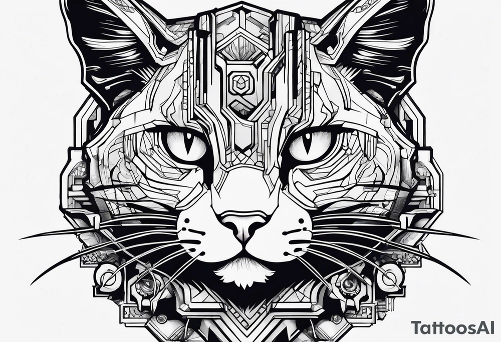cyberpunk cat tattoo idea