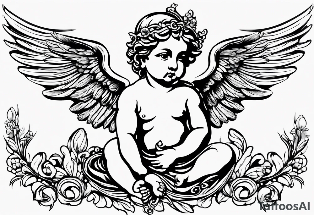 putto, no background tattoo idea