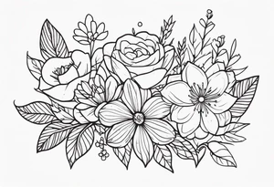 mexican fine line floral tattoo idea